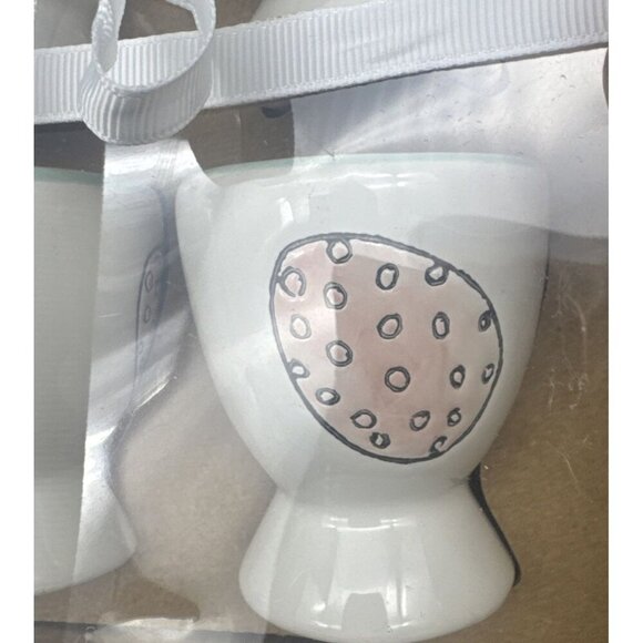 Grace Teaware Bunny Boulevard Colorful Ceramic Egg Cups Set Of 4 NEW Farmhouse - Picture 5 of 8